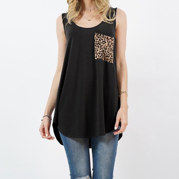 Tops - Leopard Pocket Tank